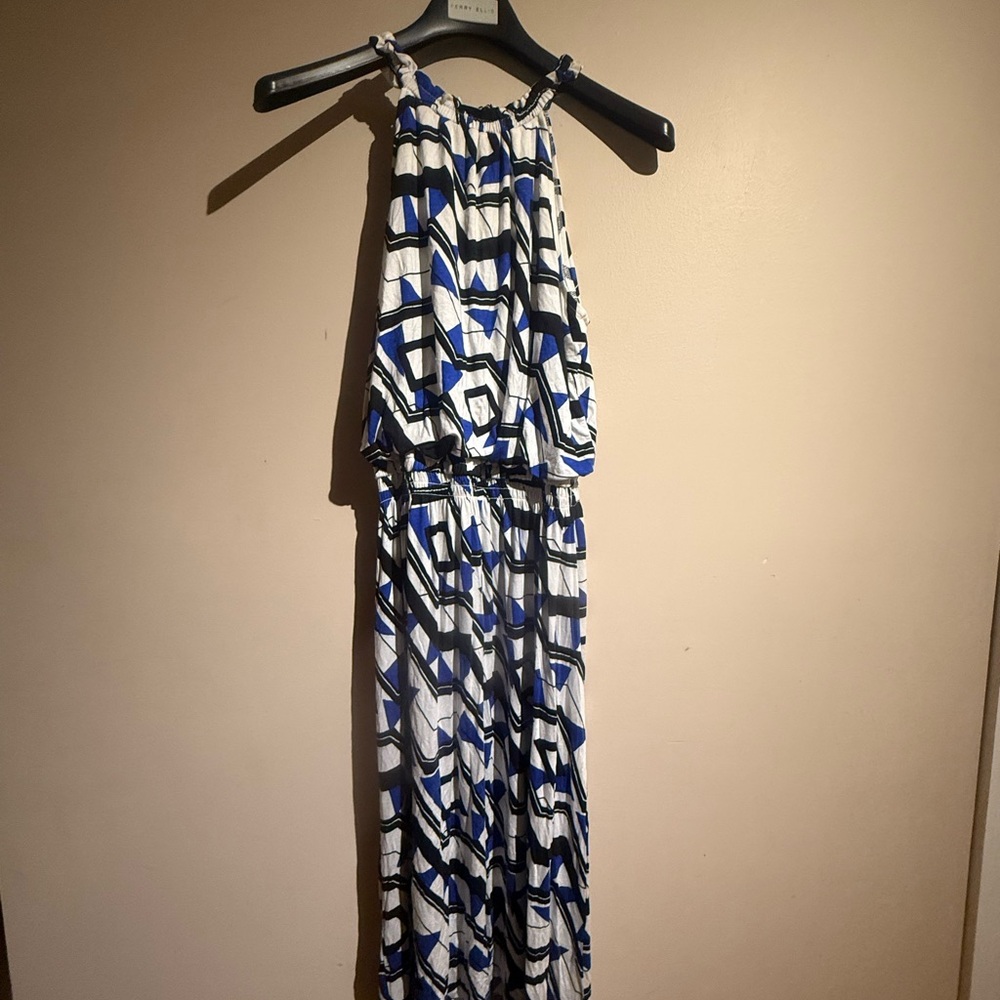 Geometric Patterned Halter Dress - image 2